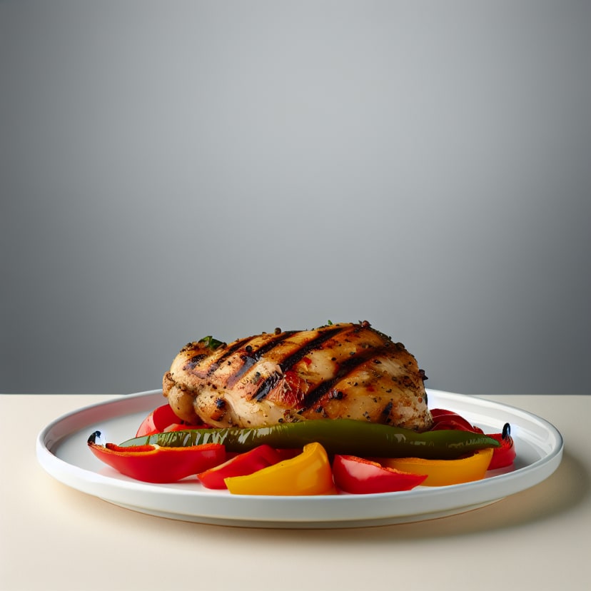 Pollo a la plancha con pimientos