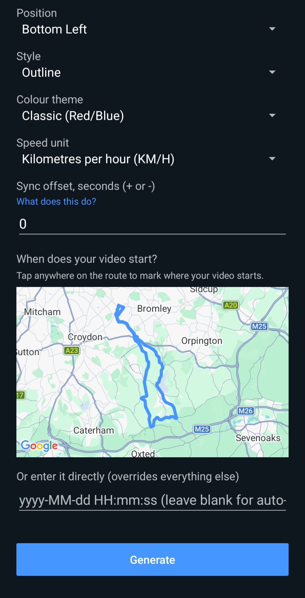 Contour app screen