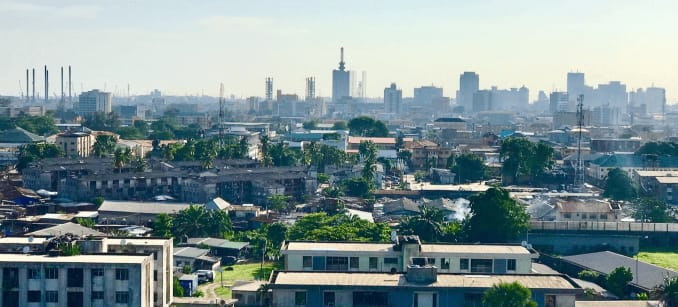 Lagos skyline on a clear day