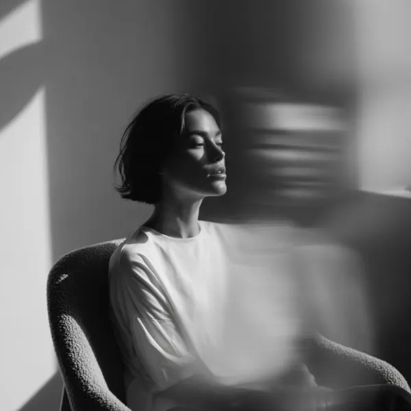 Portrait of a person sitting in a chair