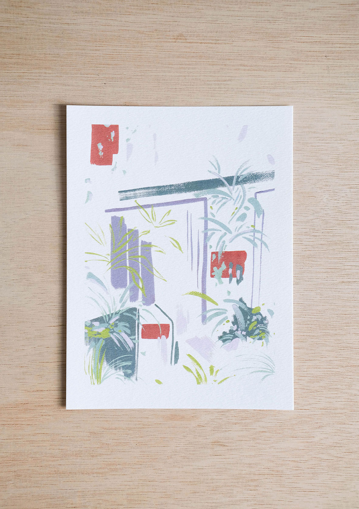 Abstract Garden Art Cards botanical art print