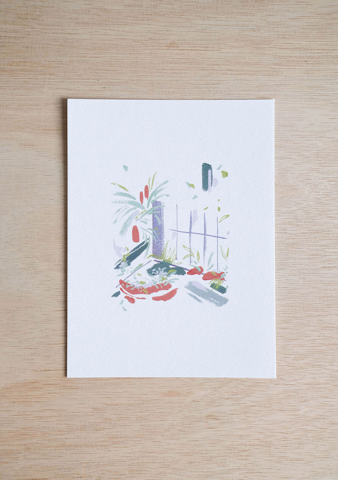 Abstract Garden Art Cards botanical art print