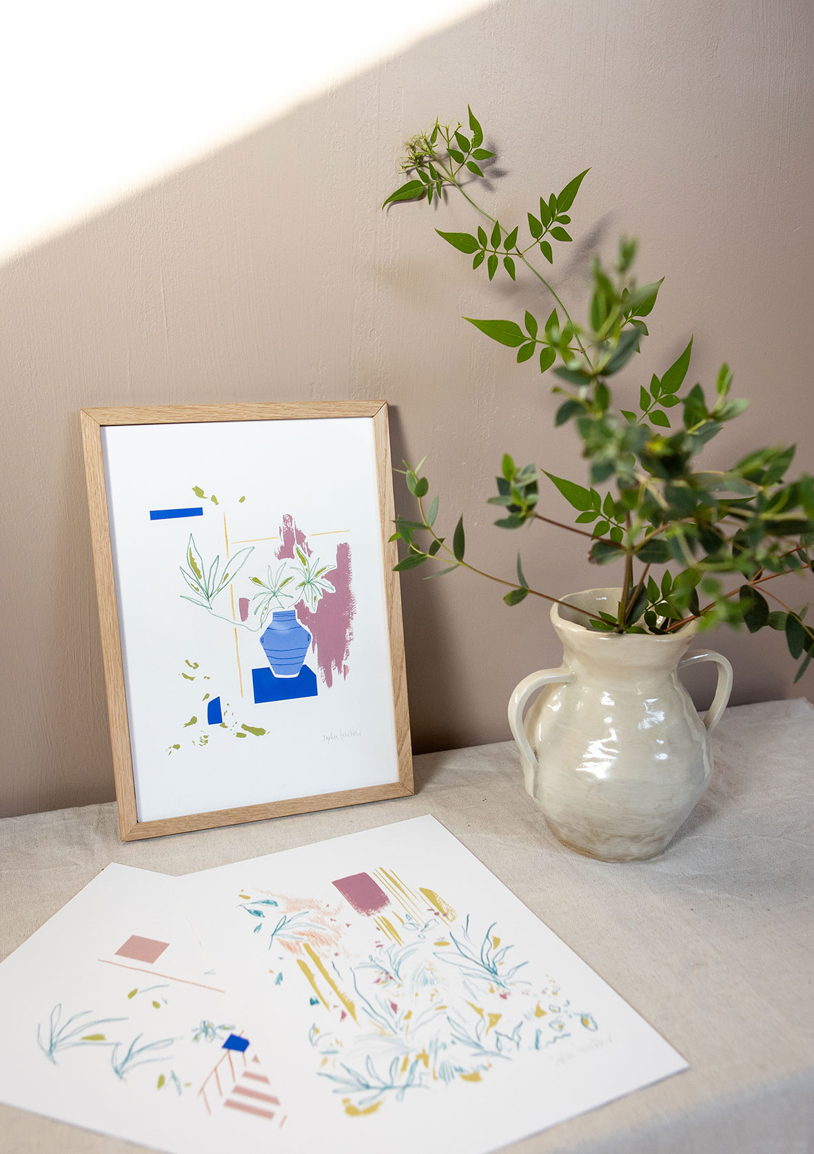 Blue Vase botanical art print