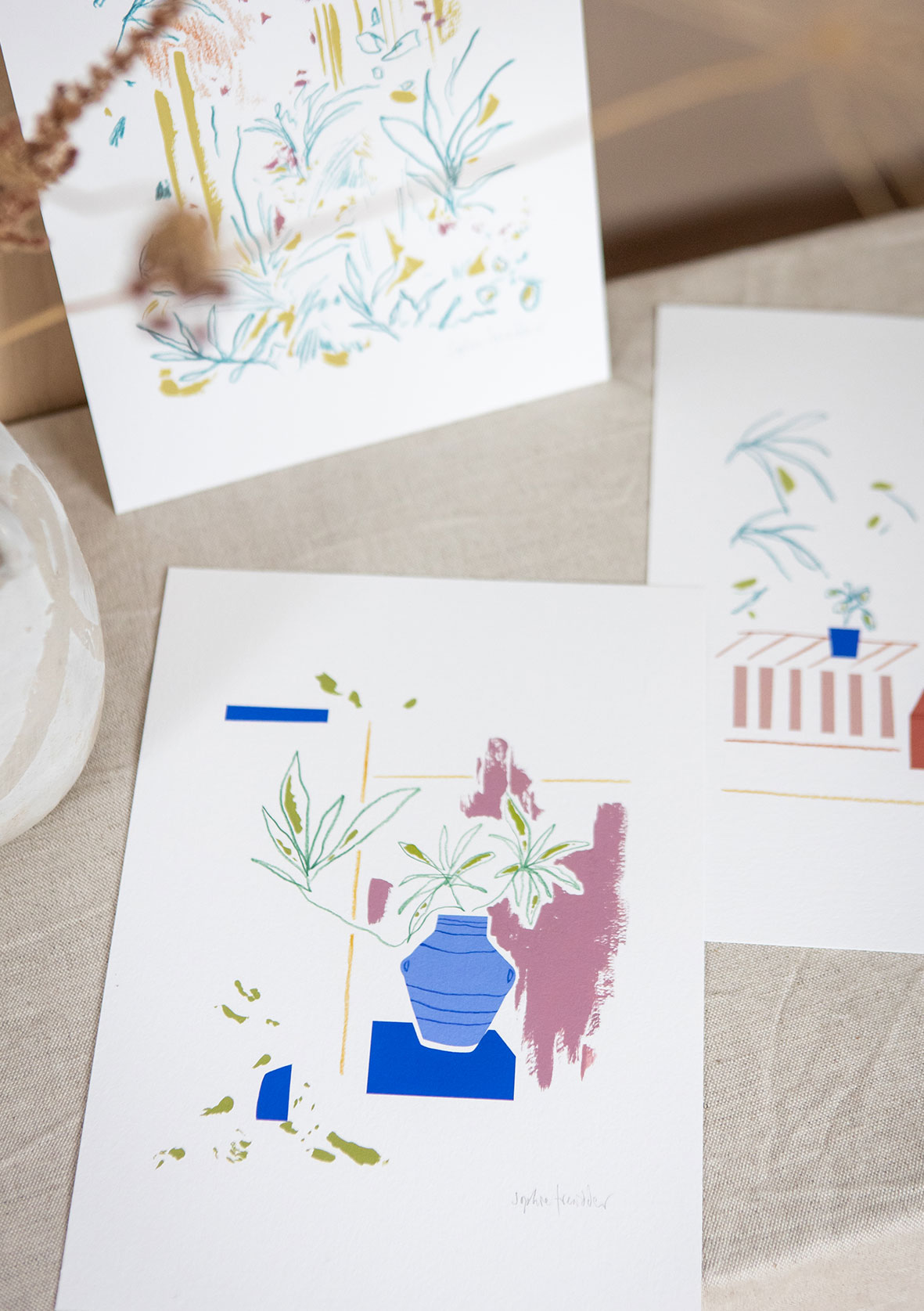 Blue Vase botanical art print