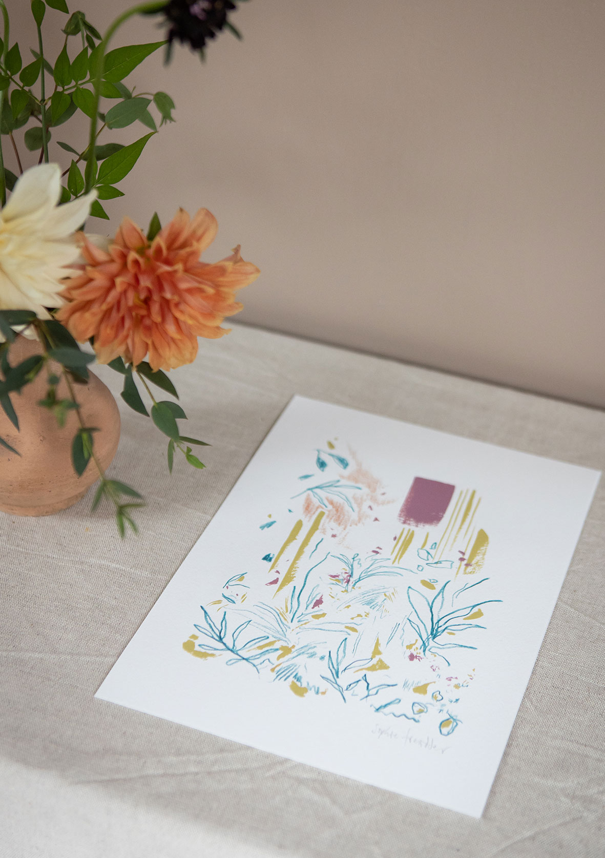 Summer at Chelsea botanical art print