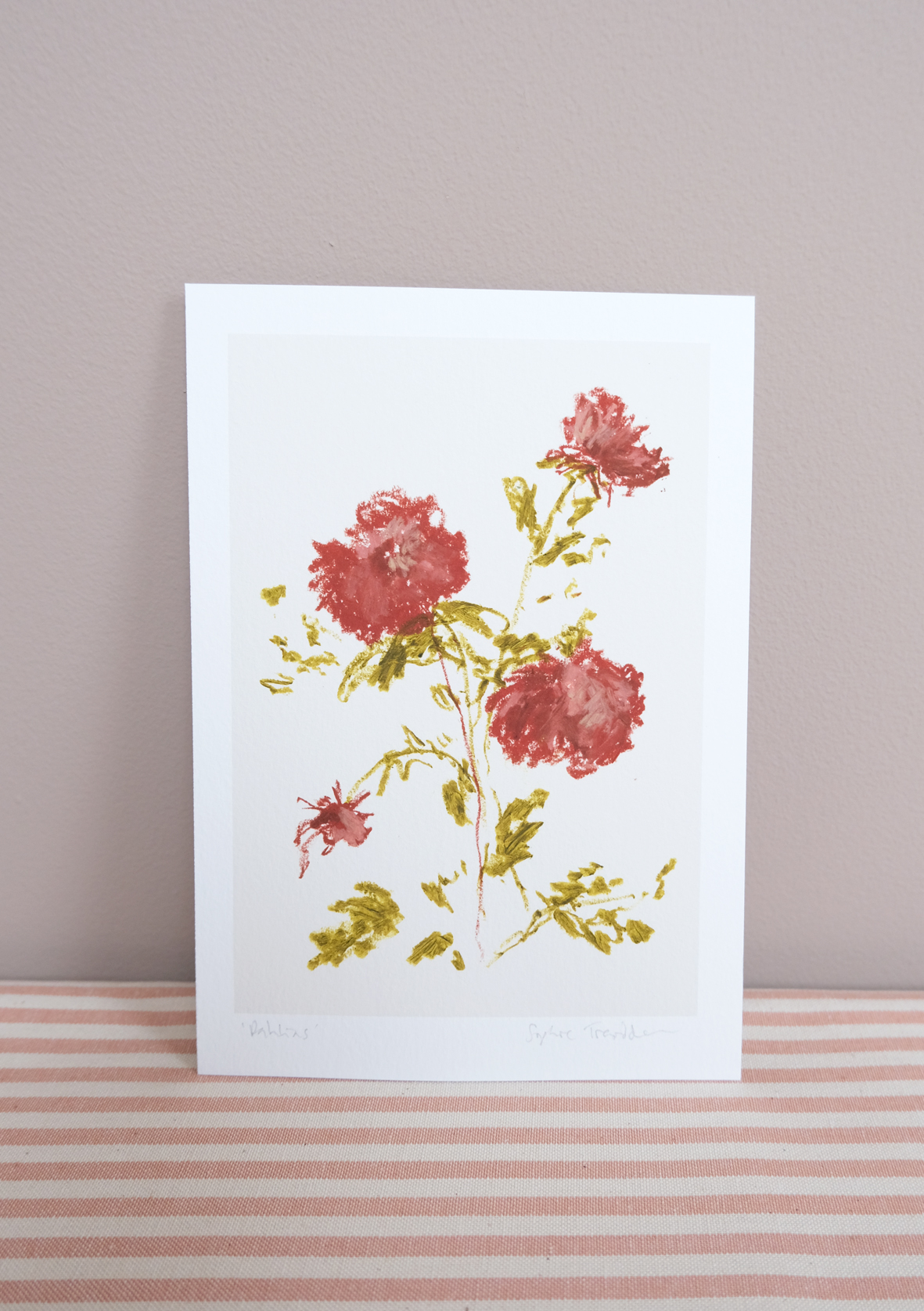 Dahlias botanical art print