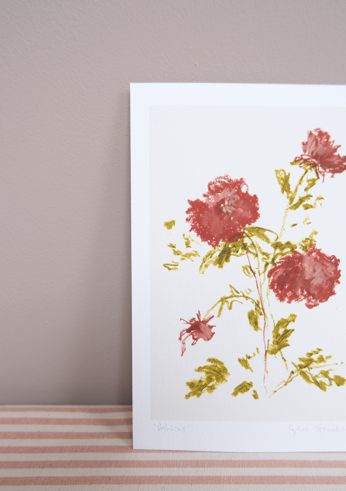 Dahlias botanical art print