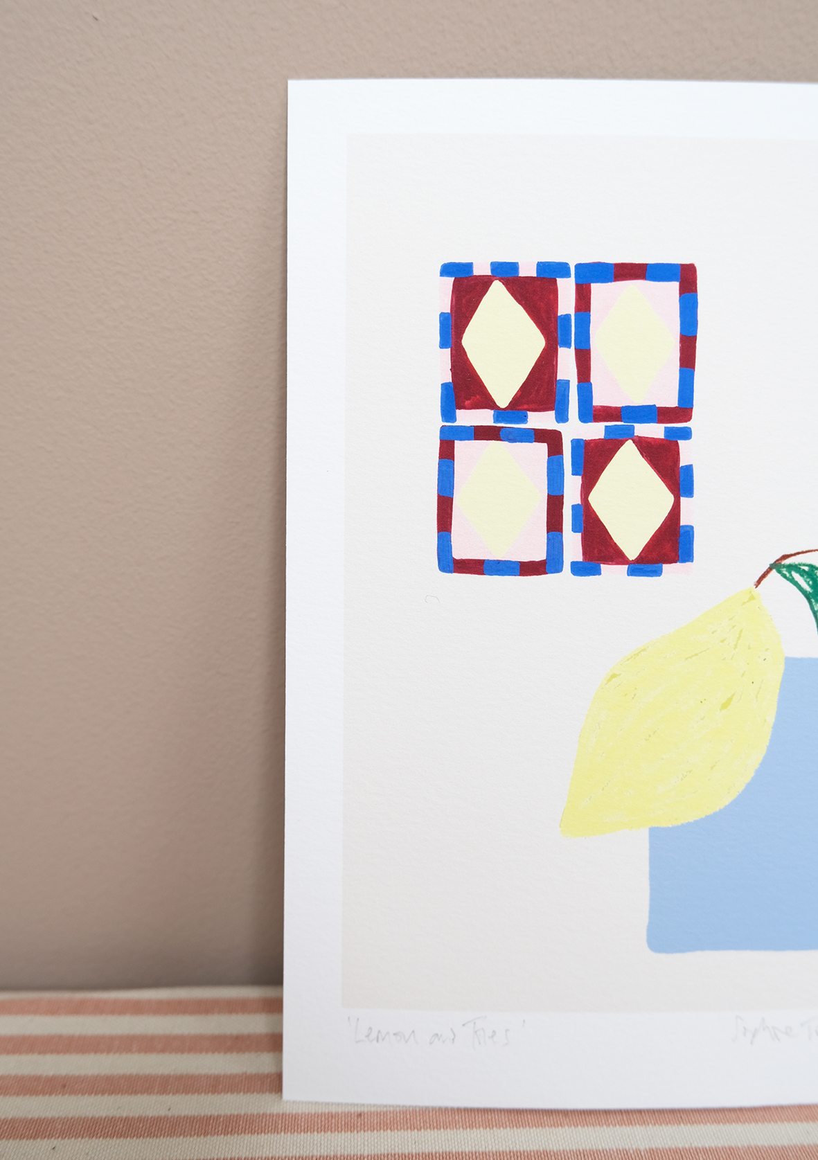 Lemon and Tiles botanical art print