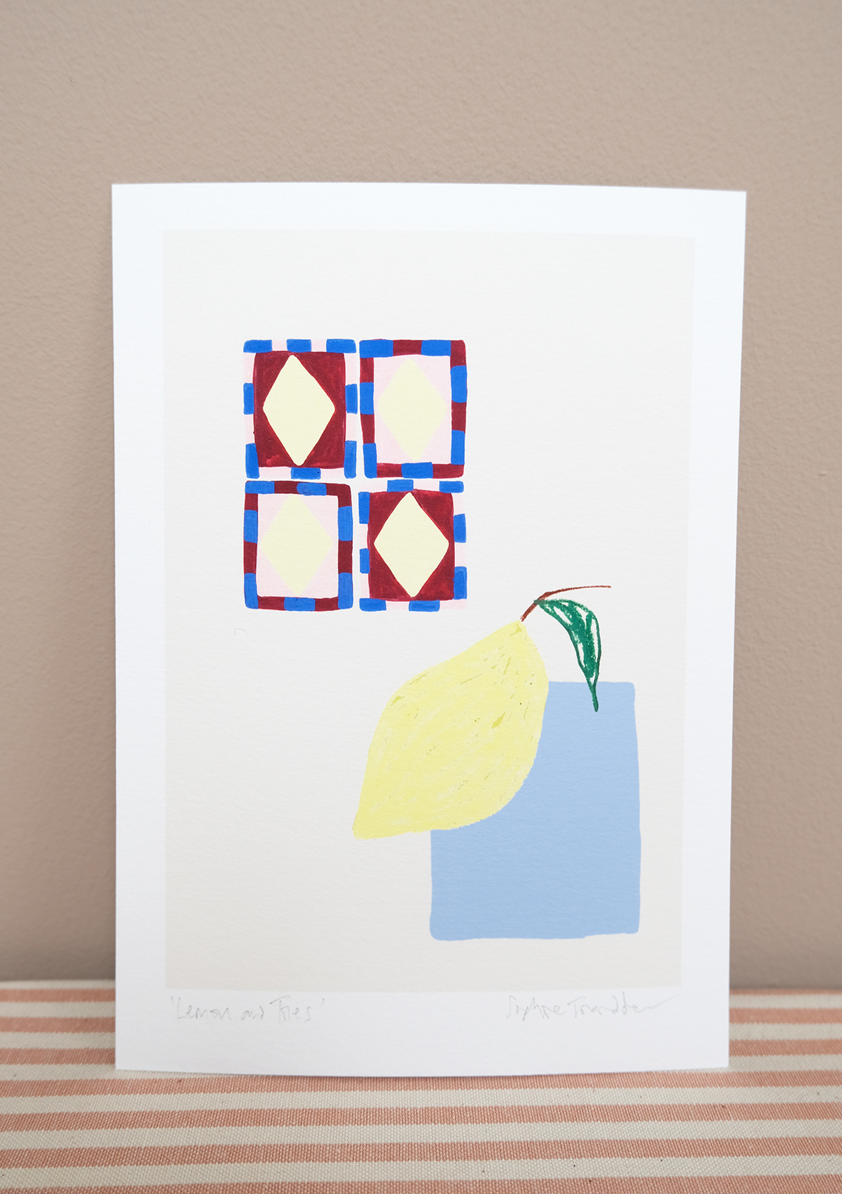 Lemon and Tiles botanical art print