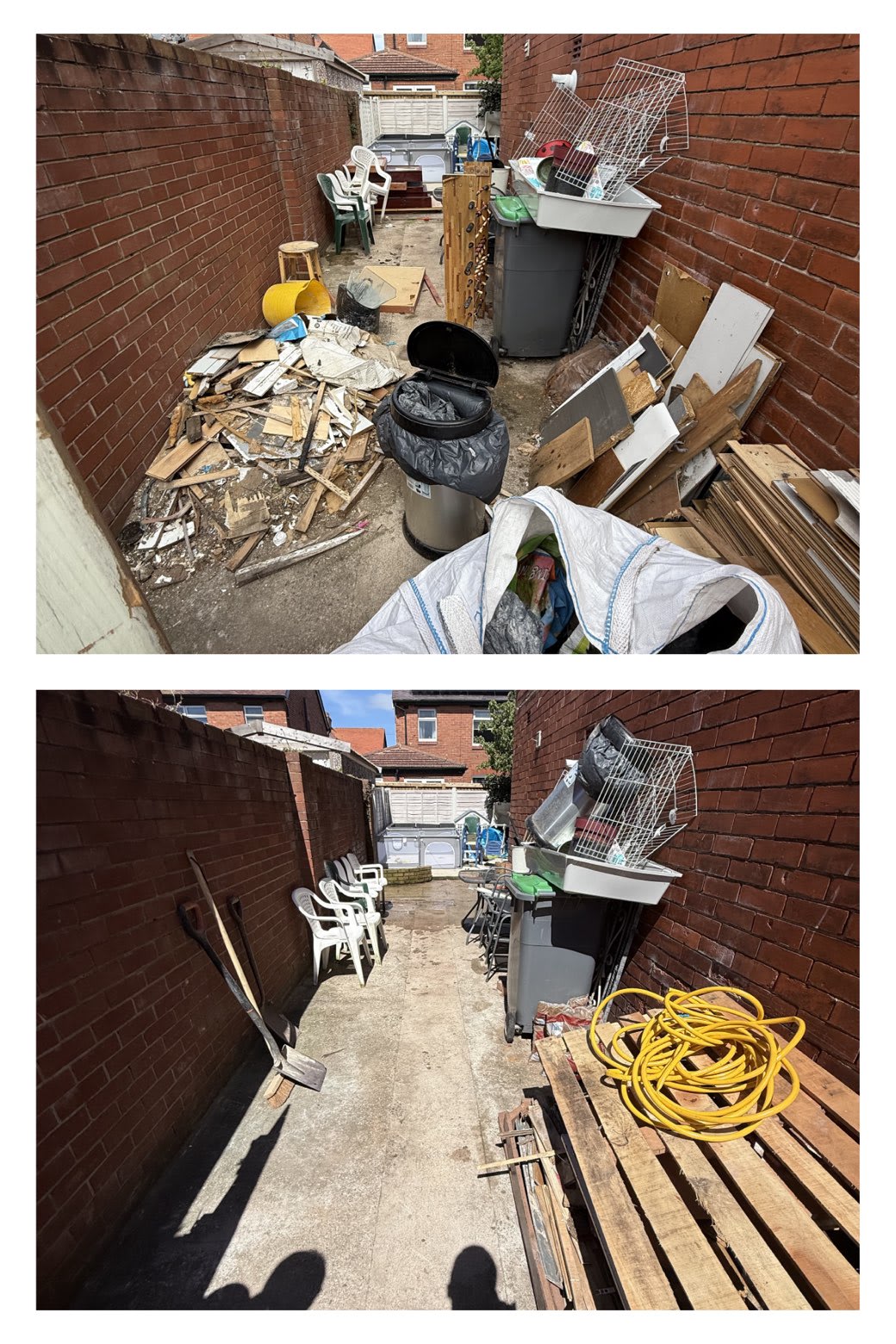 Back passage clearance before and after