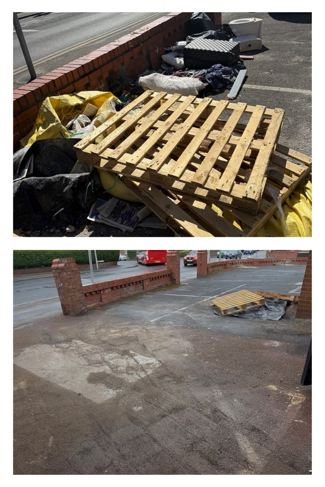 Car park clearance before and after