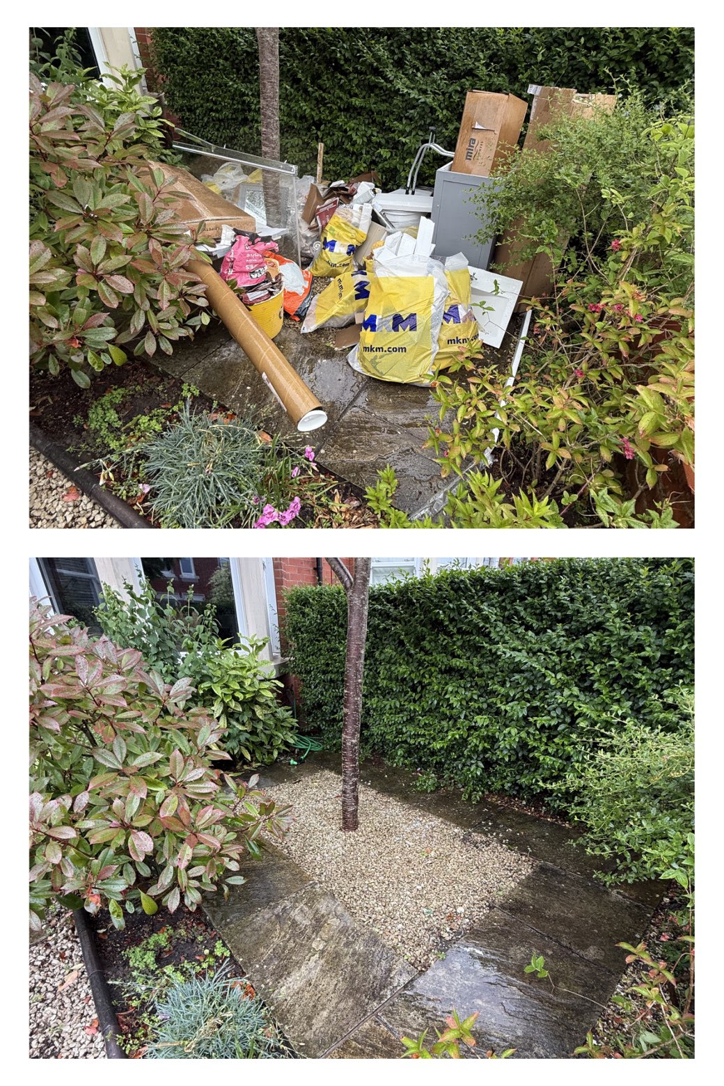 Garden junk clearance before and after