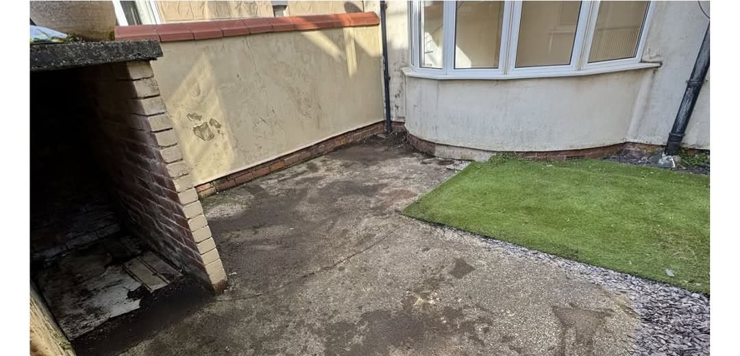 Garden after timber and furniture clearance