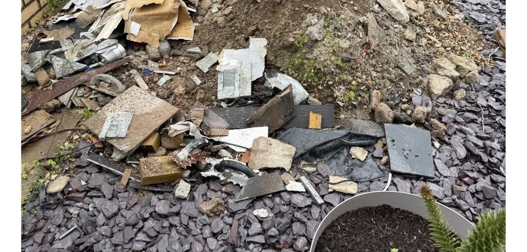 Garden rubble before clearance