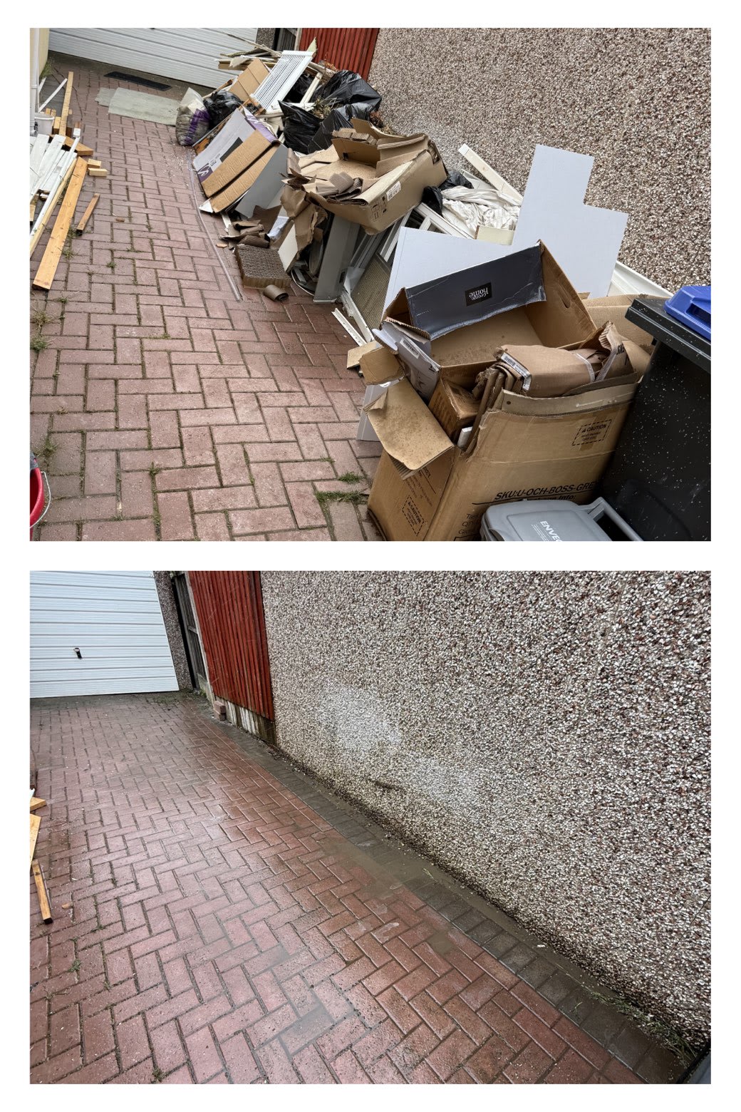 Side passage clearance before and after