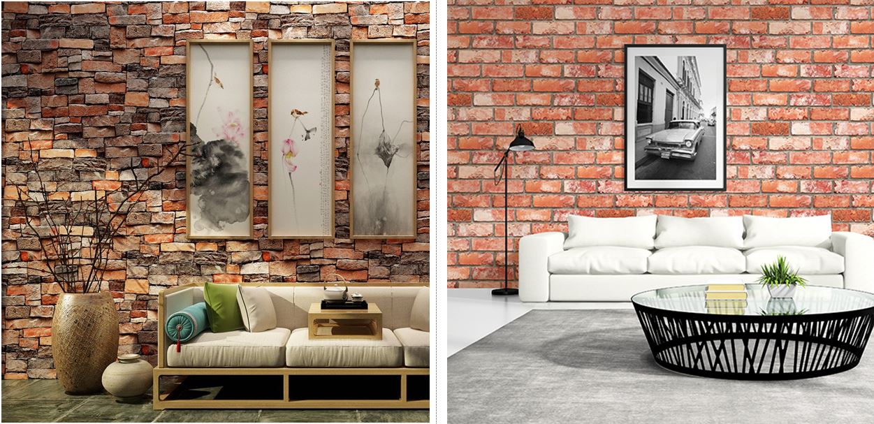 Hình minh họa tường xây gạch với bề mặt gồ ghề và bề mặt nhẵn với mạch gạch lộ ra.