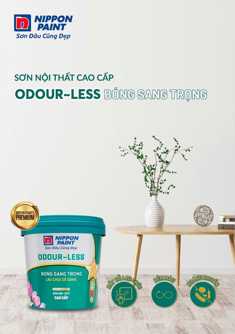 Sơn Odour-less Bóng Sang Trọng đáp ứng tiêu chí SANG - SẠCH - XANH của khách hàng Việt.