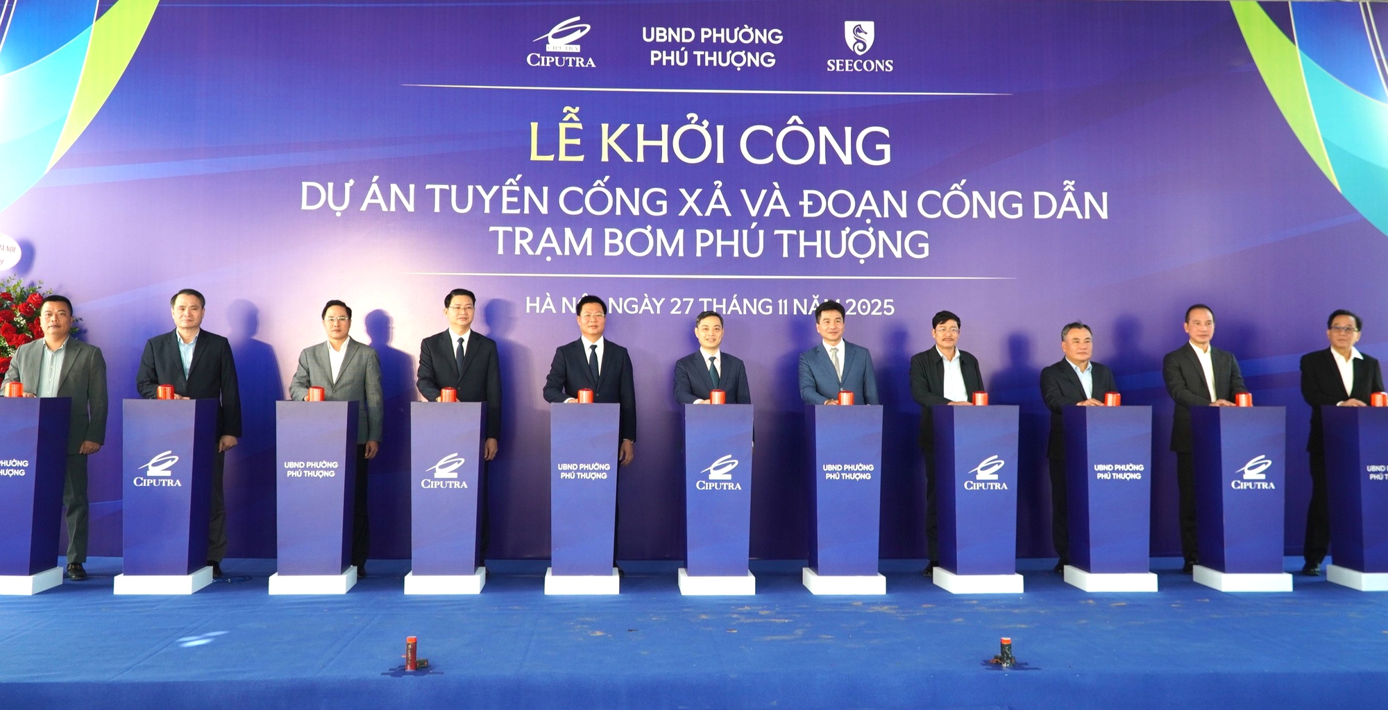 Hà Nội: Khởi công dự án thoát nước cho khu đô thị Nam Thăng Long- Ảnh 1. Hà Nội: Khởi công dự án thoát nước cho khu đô thị Nam Thăng Long- Ảnh 1.