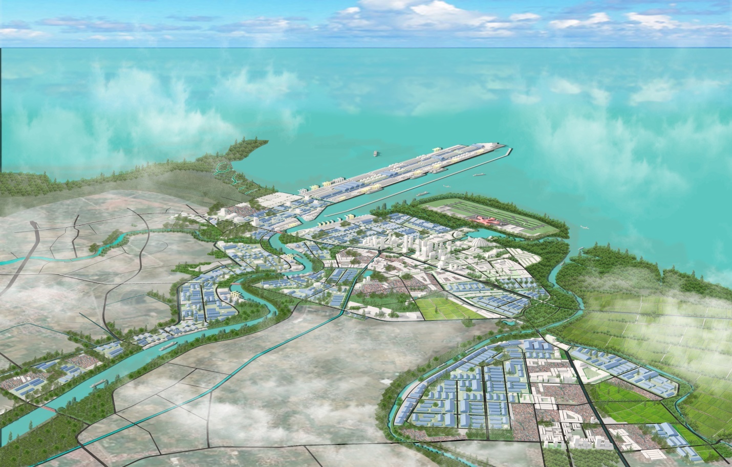 Phối cảnh tổng thể KKTVB phía Nam Hải Phòng.