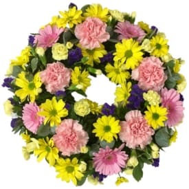 Couronne de Fleurs Jaune et Rose