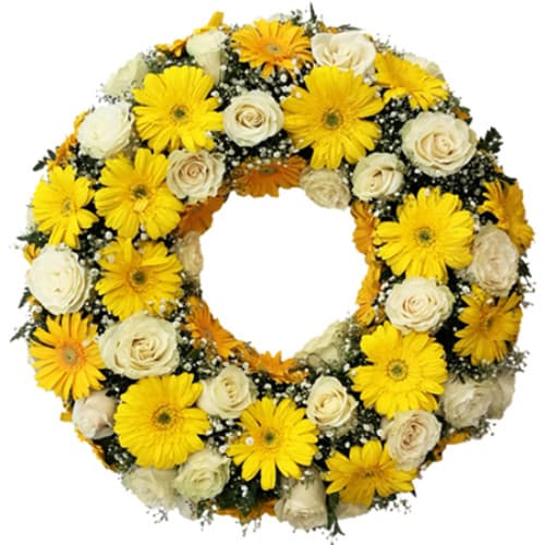 Coroa de Flores Mistura de Amarelos Coroa de Flores Mistura de Amarelos