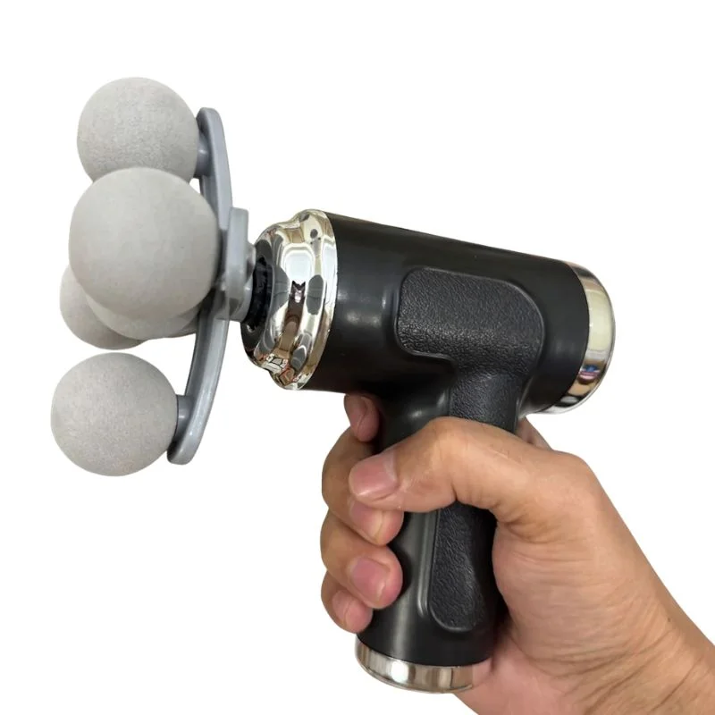 Five Head Massage Gun  Rechargeable Deep Tissue Muscle Massager  6 Speed Levels  Portable Body Massage Gun