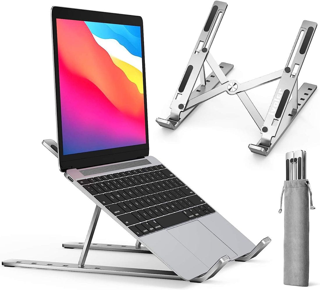Adjustable Aluminum Laptop Stand  Foldable Ergonomic Laptop Riser | Portable Notebook Holder with Heat Dissipation