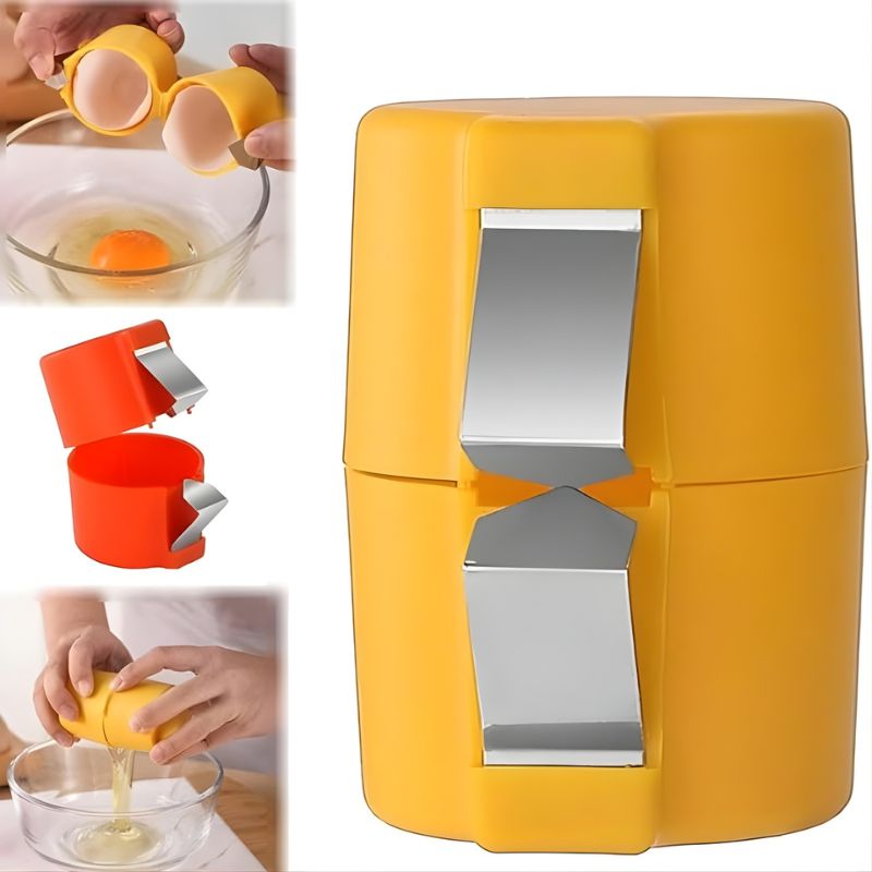 Efficient Egg Opener & Egg Shell Cracker Tool  Stainless Steel Egg Shell Opener for Raw & Boiled Eggs  Kitchen Gadget Random Color