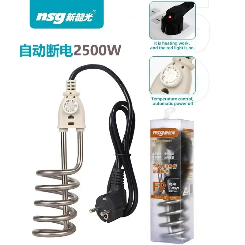 NSG F9 2500W Automatic Water Heating Rod  Smart Auto On Off Immersion Water Heater  Waterproof & Shockproof