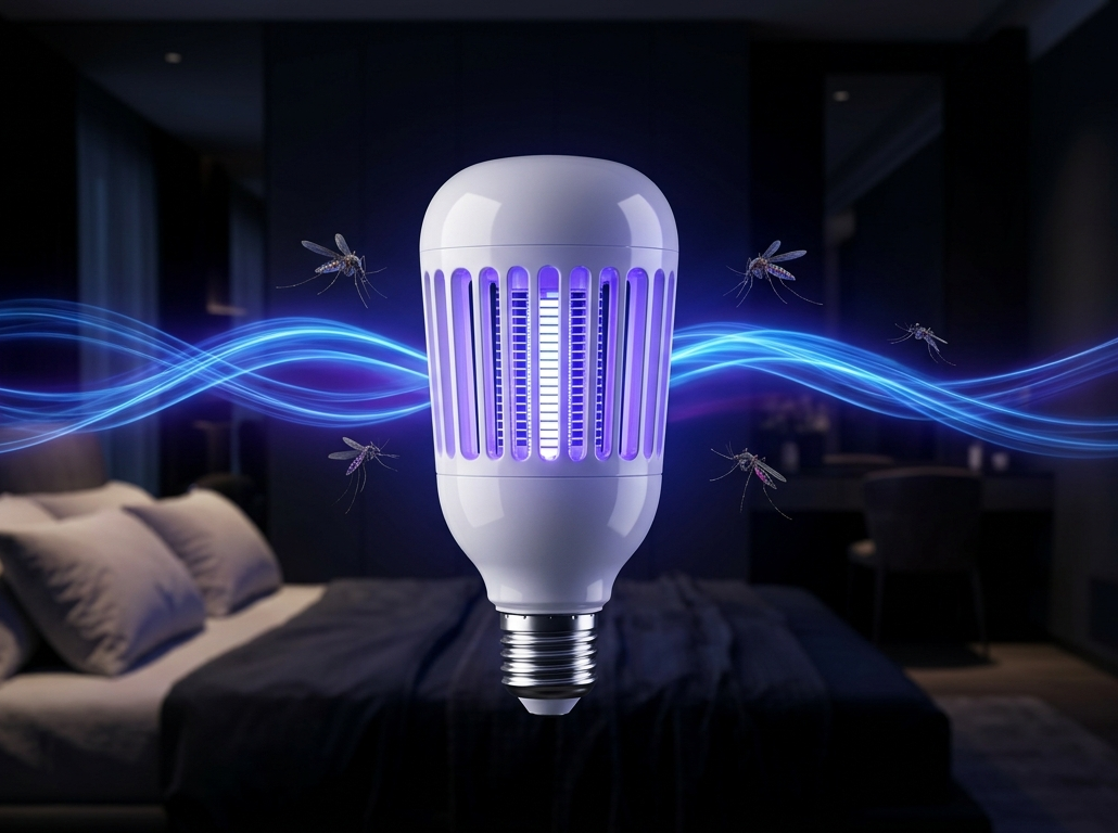 2 in 1 LED Mosquito Killer Bulb  15W Insect Zapper Light  Silent, Odorless & Energy Efficient