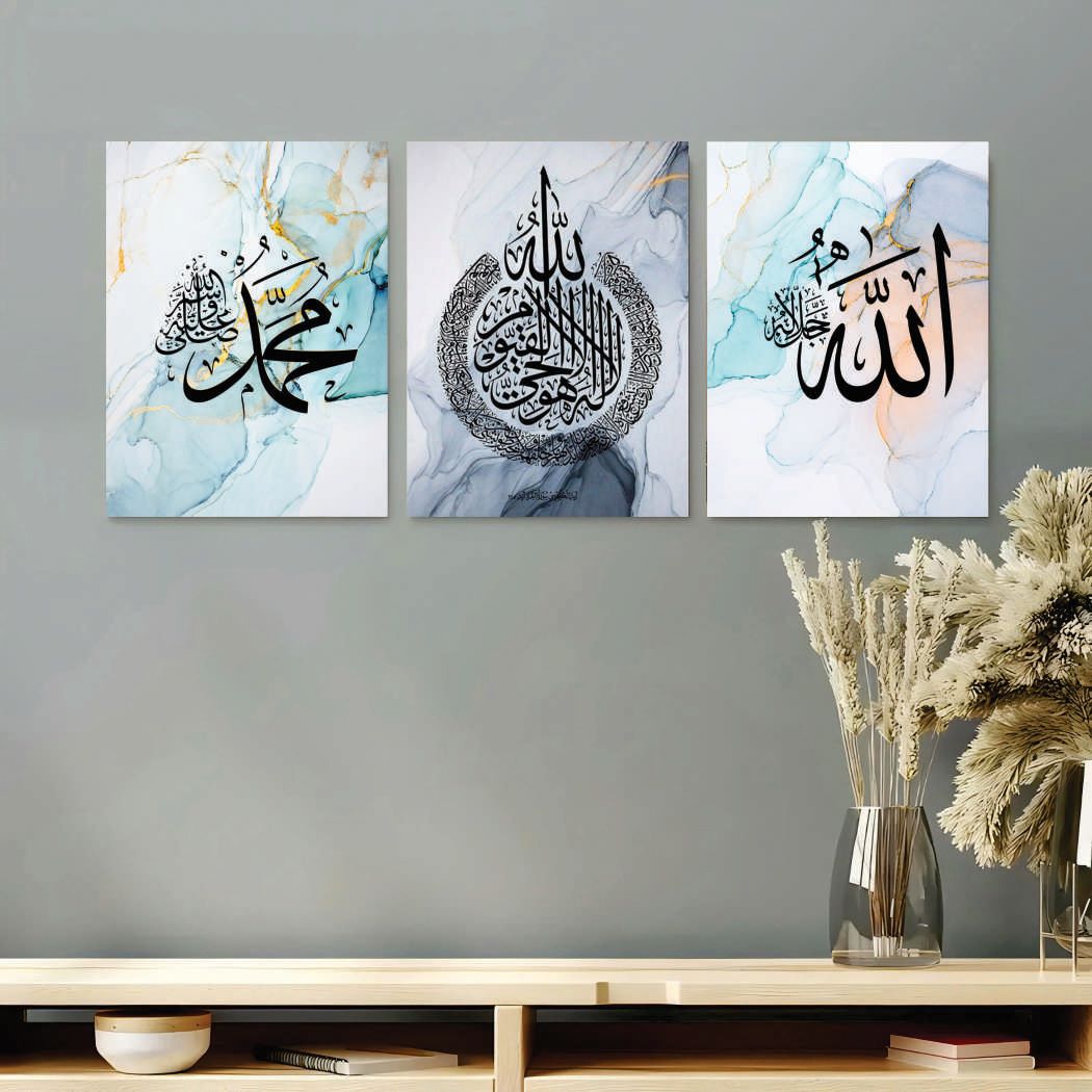 Set of 3 Premium Wall Art Photo Tiles Modern Home Decor Set  8x11 Inches