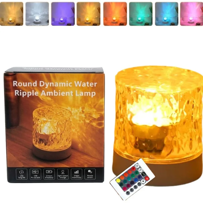 16-Color Northern Lights Water Ripple Lamp  RGB Ocean Wave Projector with Remote Control  Rechargeable Atmosphere Light