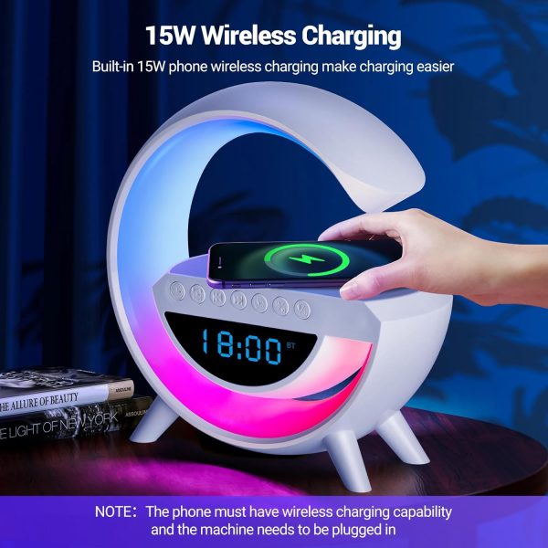 BT 3401 LED Wireless Charging Speaker & Atmosphere Lamp  Bluetooth Speaker with RGB Night Light & Fast Wireless Charger