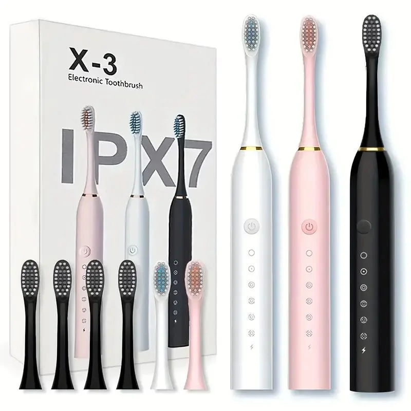 X3 Sonic Electric Toothbrush Rechargeable  USB Fast Charging Toothbrush with 5 Cleaning Modes