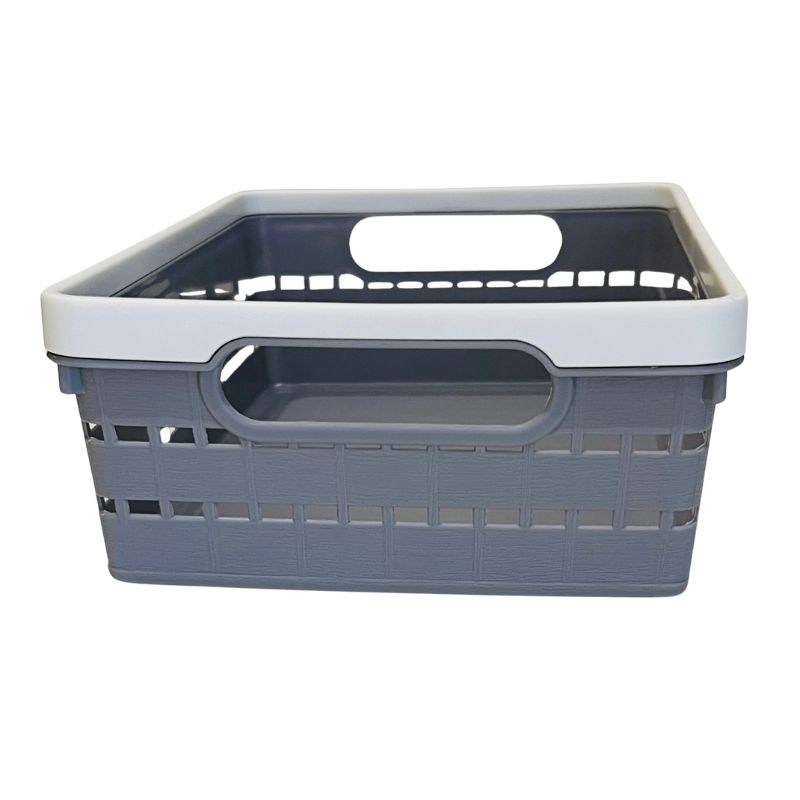 Multi-Purpose Woven Plastic Storage Basket with Handles | Organizer Bin for Home, Office & Pantry