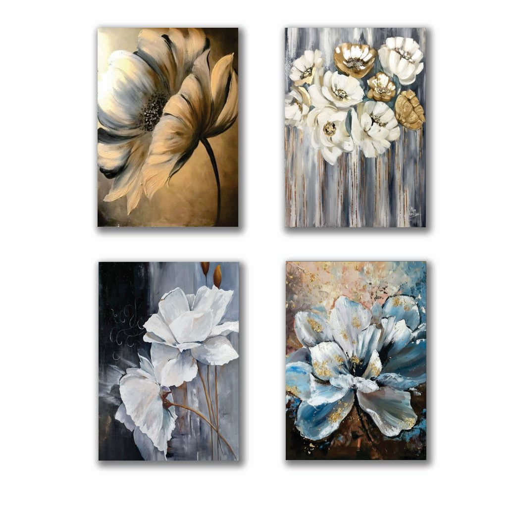 Set of 4 Premium Wall Art Photo Tiles  Modern Home Decor Sets 8x11