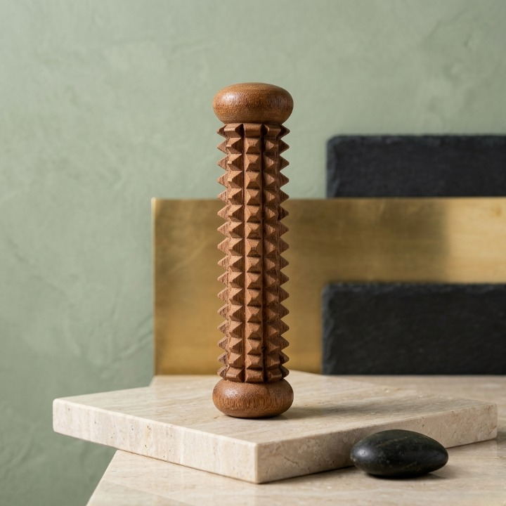 Handcrafted Wooden Palm Massager  Reflexology & Acupressure Hand Roller
