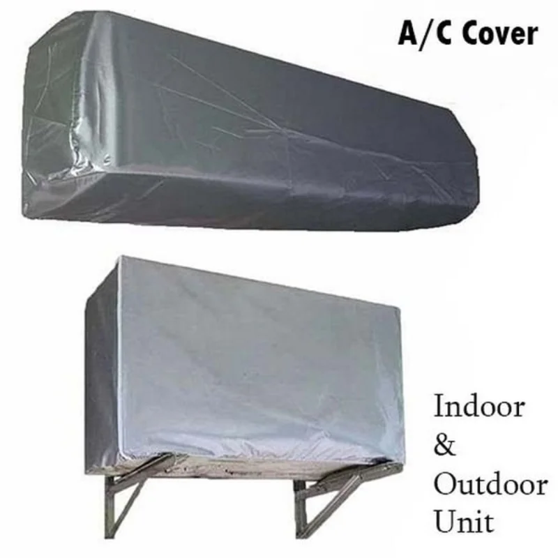 Dust Proof AC Cover Set for 1 Ton  Non Waterproof NonW oven Fabric  Indoor & Outdoor Protection 2 Pcs