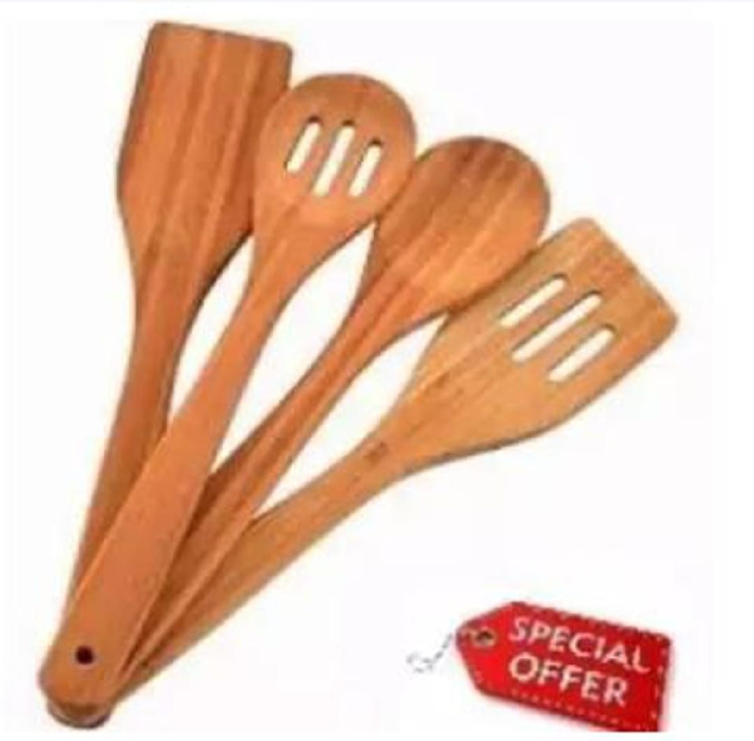 Pack Of 4  Wooden Spoon Set Light Brown Kitchen Tools & Gadgets  Kitchen Essentials for Daily Meal Preparation, Suitable for All Types of Cooks from Beginners to Experts.