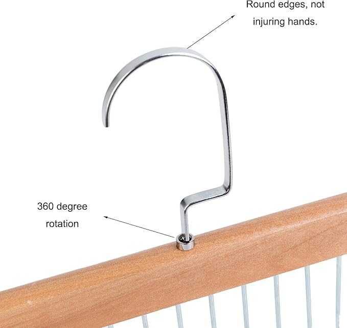 Wooden Multi Hook Hanger  Compact 8 Hook Storage Rack for Hanging Clothes & Personal Items