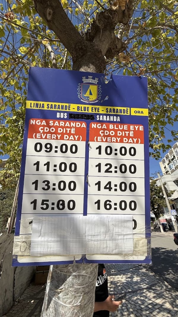 Saranda to Ksamil and Butrint Bus Stop
