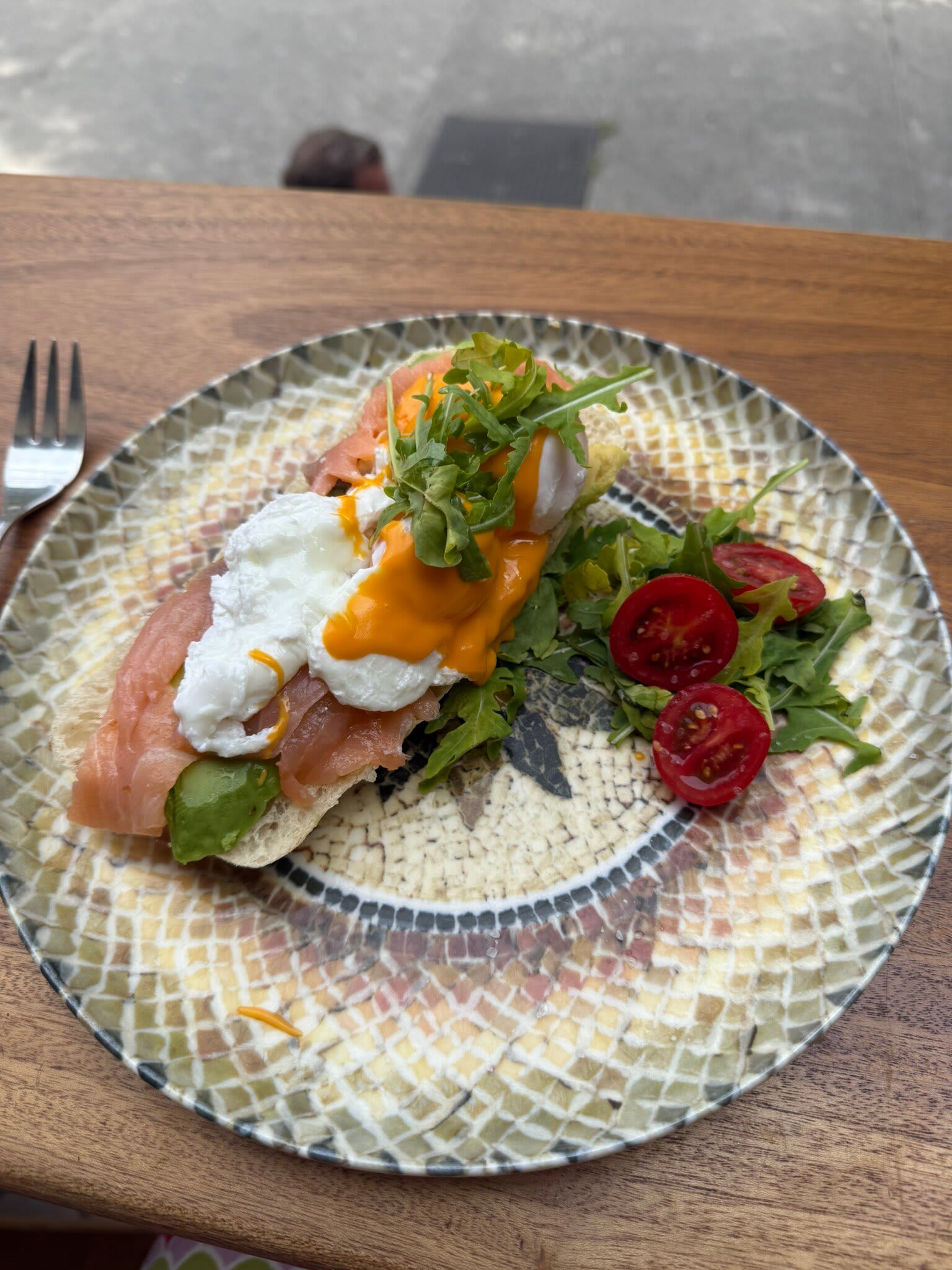 Salmon Benedict at Small Talks Cafe Kotor