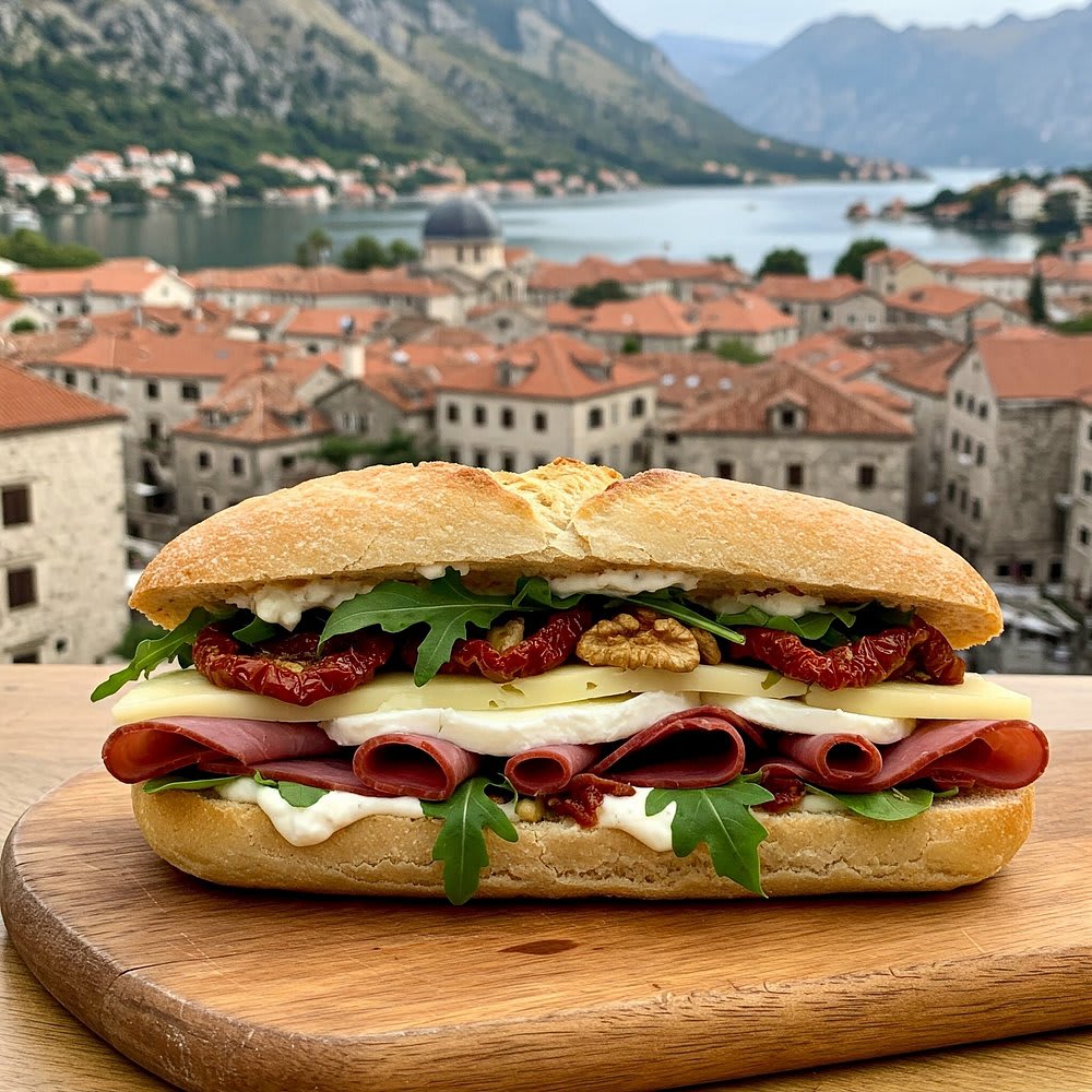 Sandwich display at Sandwich XL, Kotor Old Town