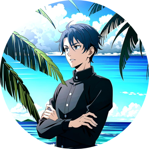 anime boy at beach
