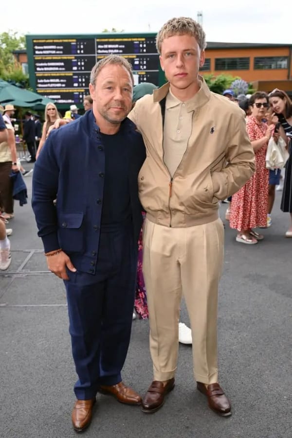 Stephen Graham attended day six with his 19-year-old son Alfie, the pair coordinating in relaxed, tonal outfits.