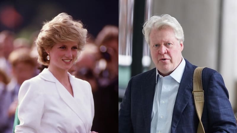 Two photos: woman in white blazer smiling; man in navy blazer with shoulder bag.