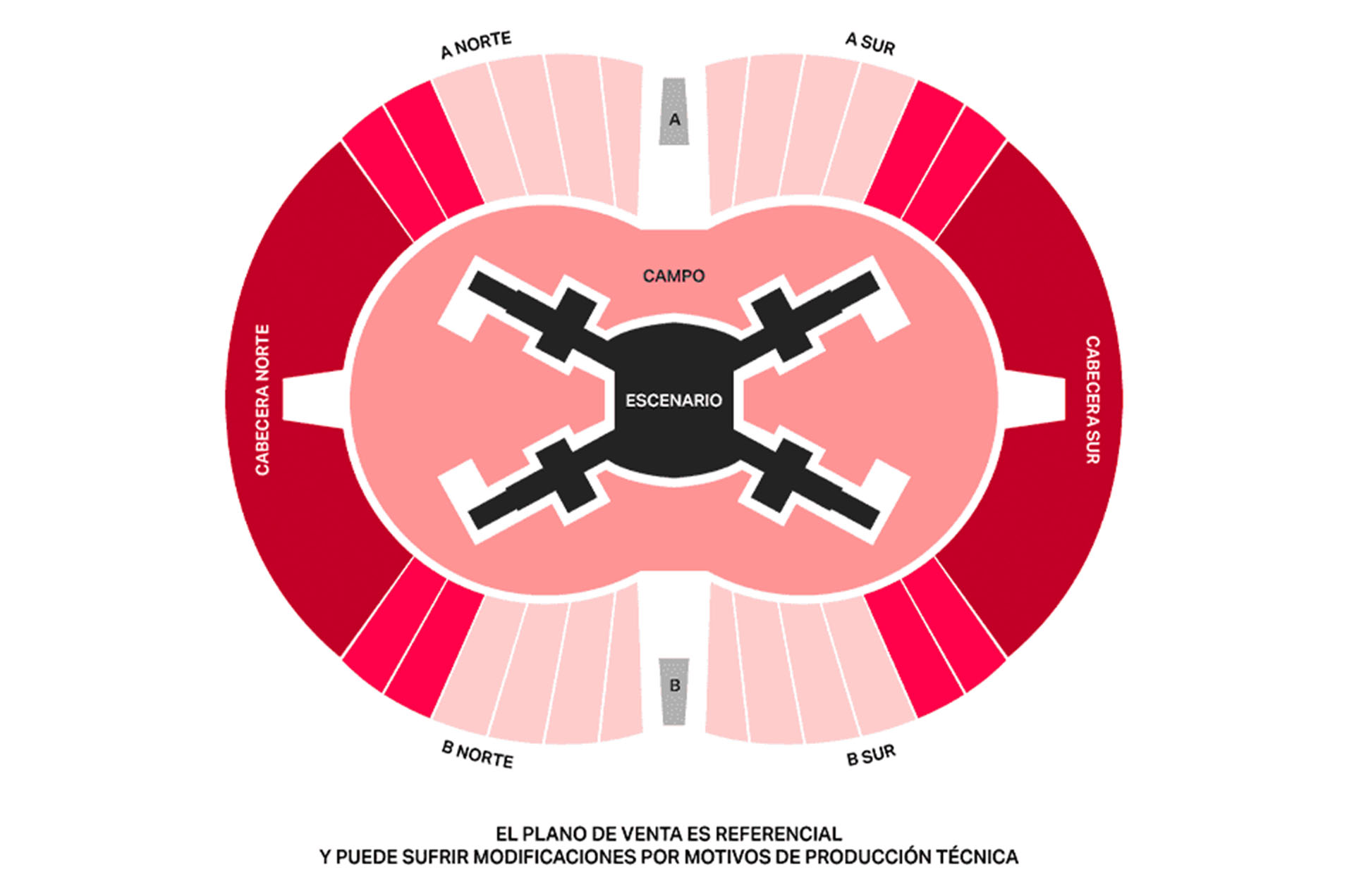 Mapa de zonas Estadio Único de La Plata