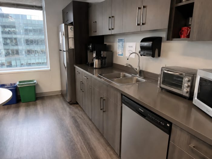 Office kitchenette after professional cleaning service