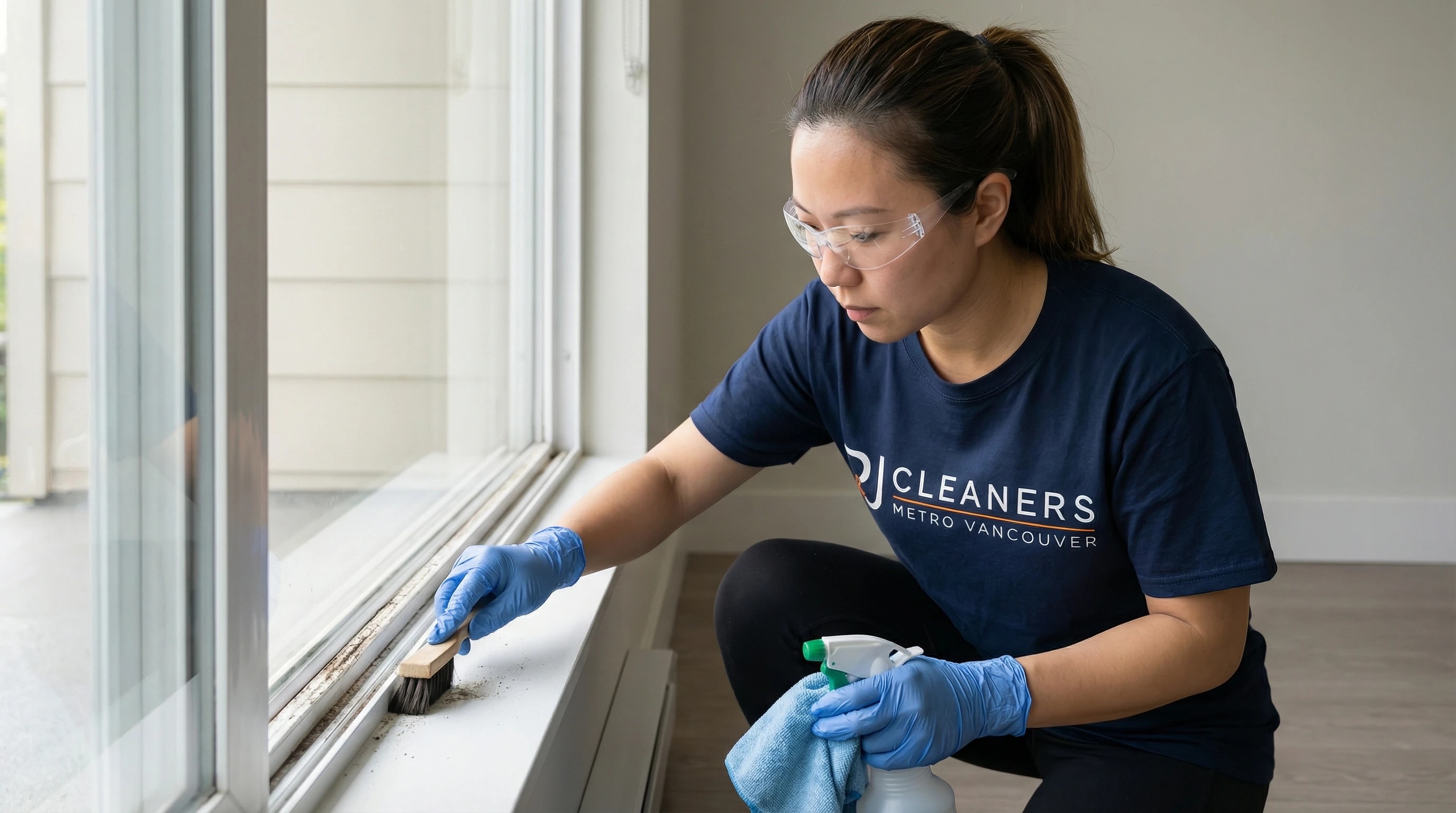 Professional window cleaning in North Vancouver home