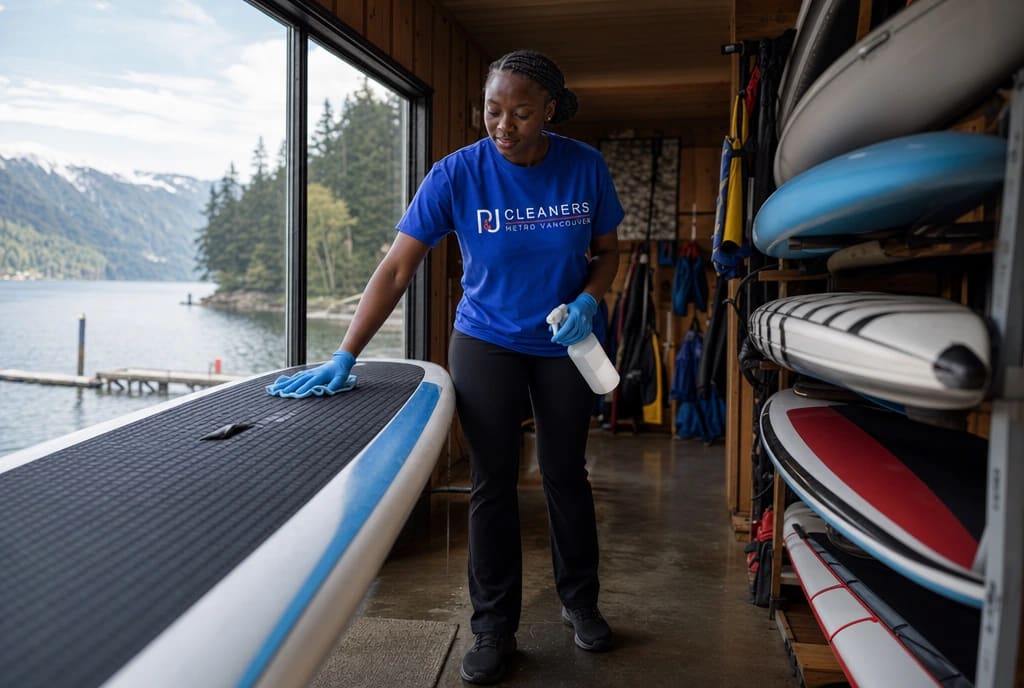 P&J Cleaners professional water sports storage areas in Deep Cove, Metro Vancouver